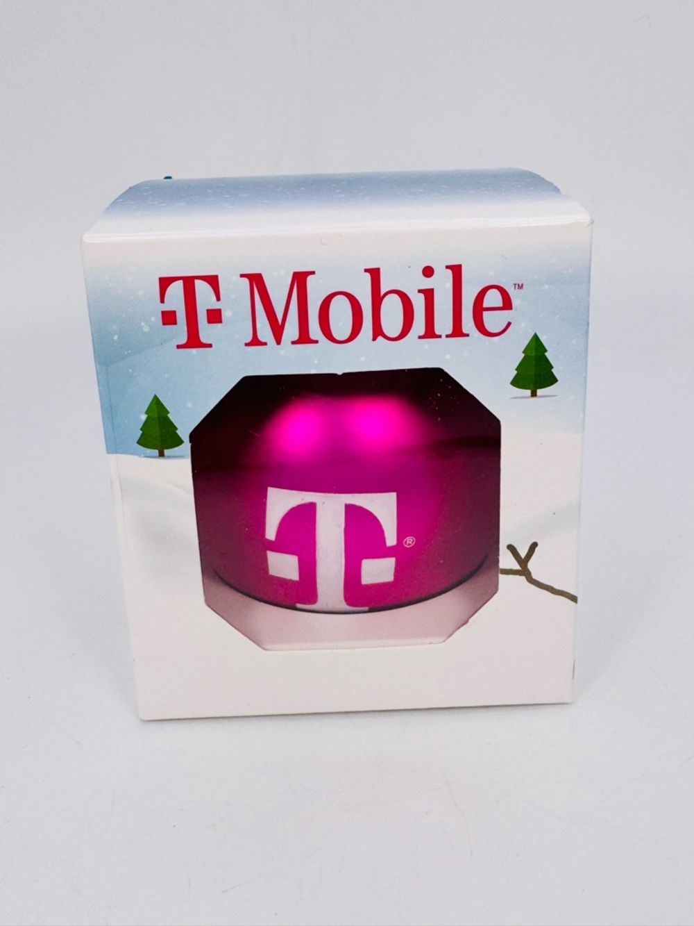 T Mobile Limited Release Pink Christmas Tree Ornament Glass Bulb W/Box